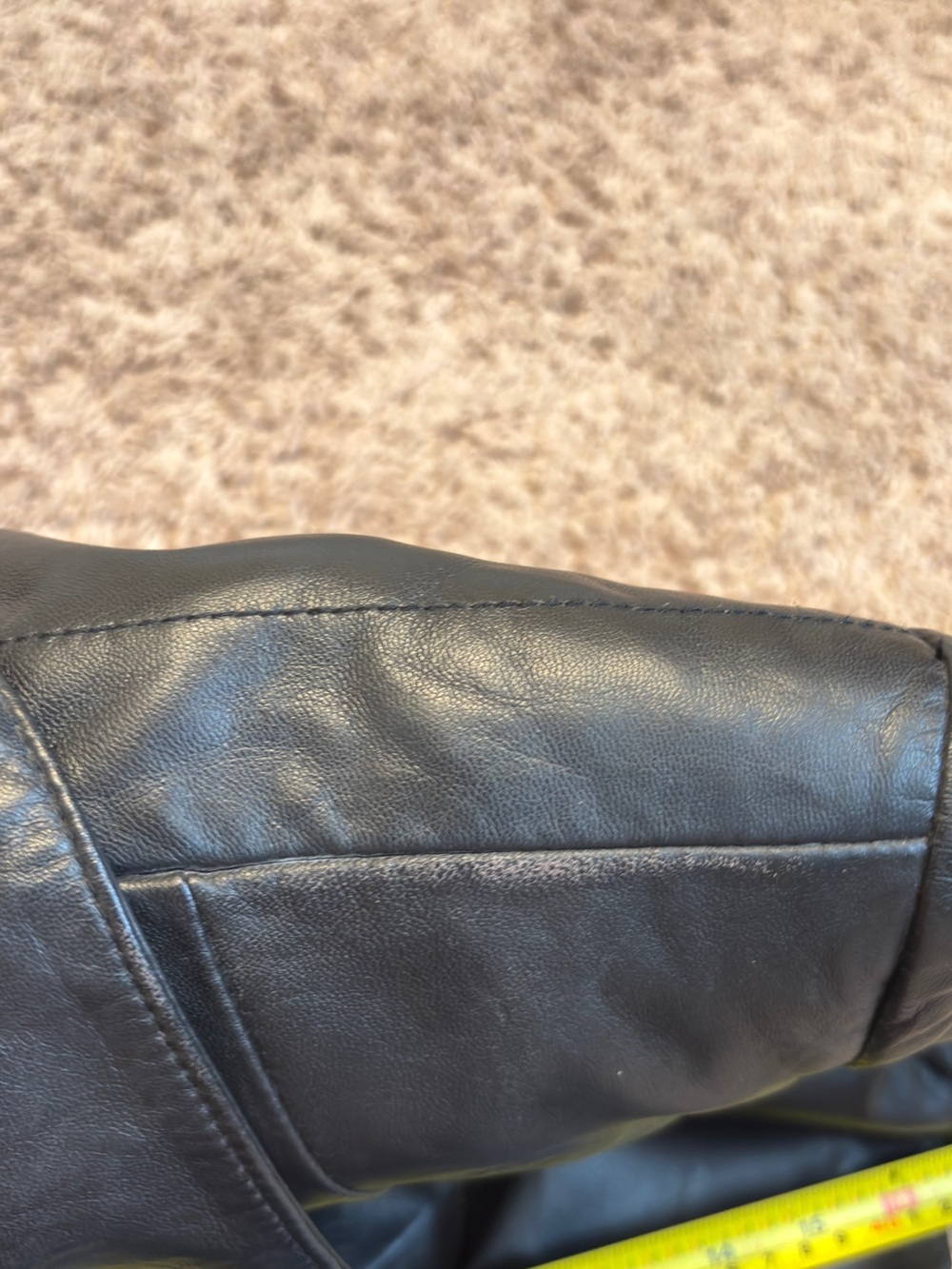 Alfani Black Leather Jacket with Zippered Pockets - Picture 10 of 12